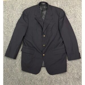 Bernhard Altmann Couture 46L Navy Blazer Sport Coat Gold Crest Buttons Classic